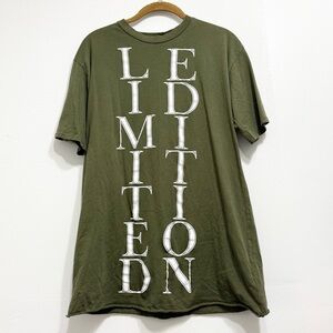 FASHION NOVA Olive Green LIMITED EDITION Graphic Tee Shirt Medium